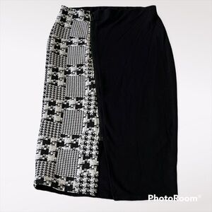 Papaya Women’s half houndstooth pattern pencil skirt size 10